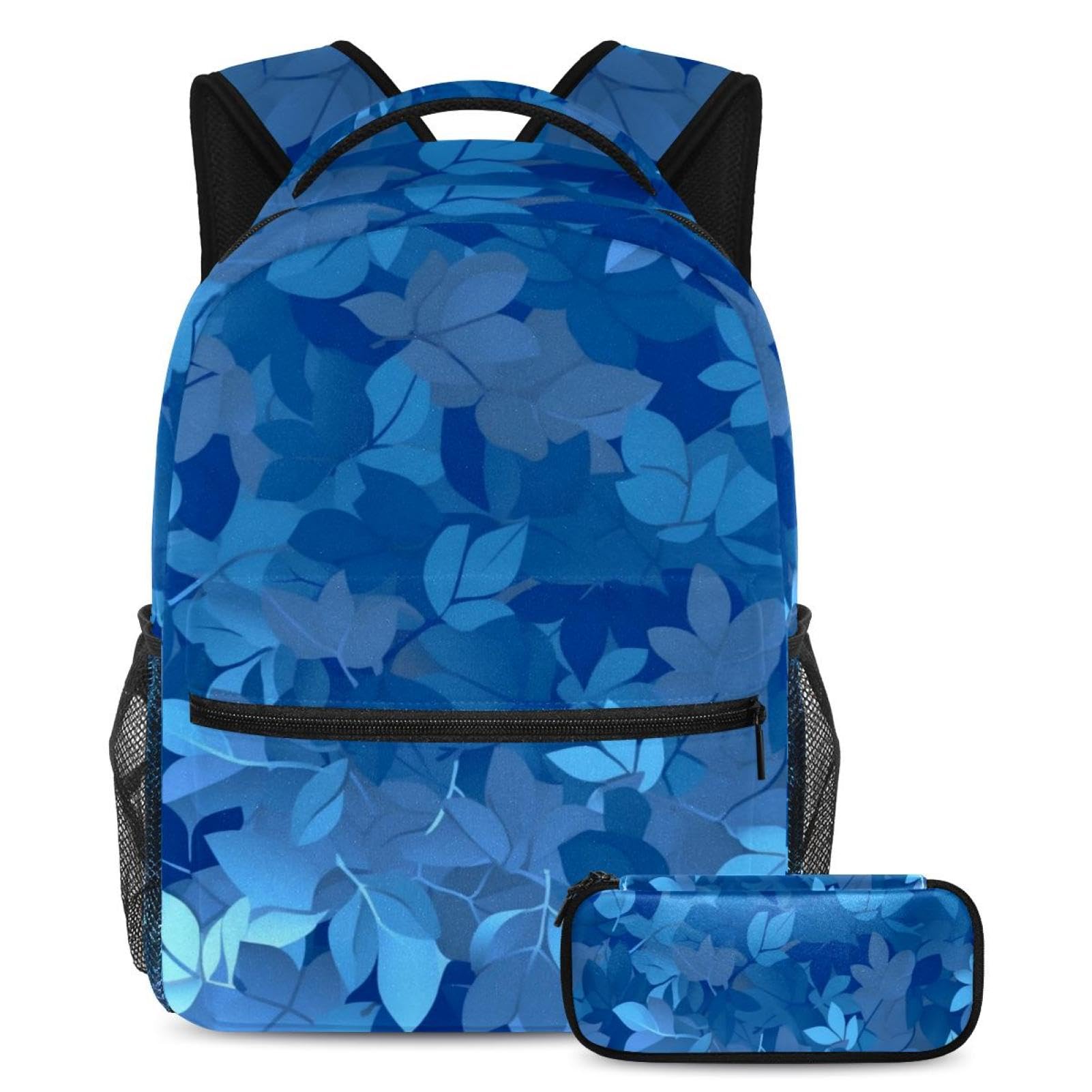 Ensemble sac à dos école adolescent grand format avec trousse bleu multicolore - 7
