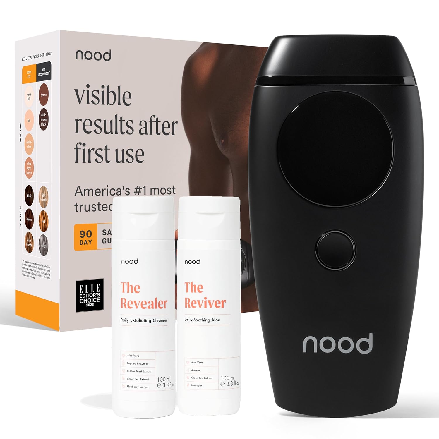 NEW Nood™ Flasher 2.0 Kit — IPL Laser Hair Removal Device for Women & Men — Pain-free & Permanent, Visible Results After First Use & Works Everywhere — Pre & Post IPL Treatment Included — Matte Black NEW Nood™ Flasher 2.0 Kit — IPL Laser Hair Removal Device for Women & Men — Pain-free & Permanent, Visible Results After First Use & Works Everywhere — Pre & Post IPL Treatment Included — Matte Black
