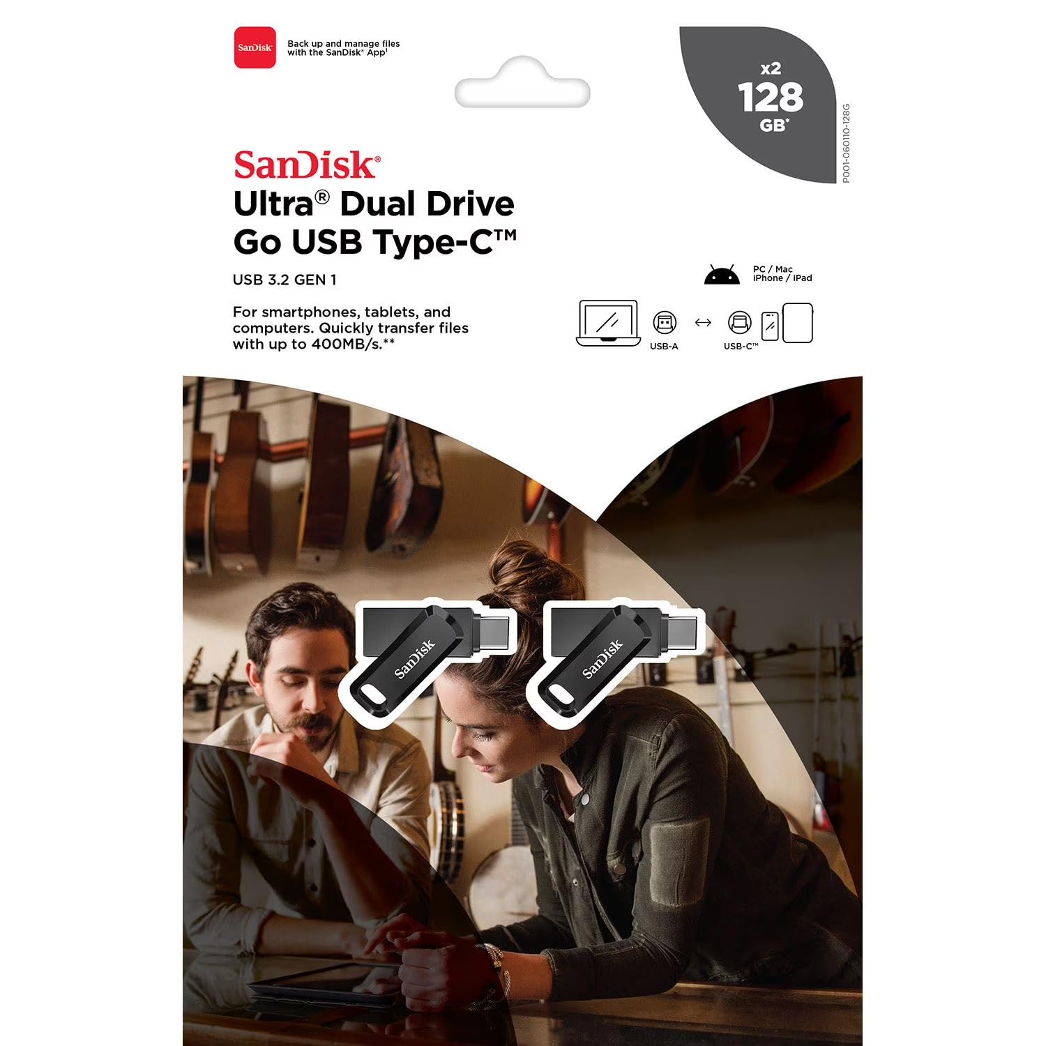 Ultra Dual Drive Go USB Type-C 128GB, 2 Pack