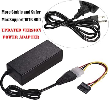SATA/PATA/IDE Hard Drive to USB 2.0 Adapter Converter Cable for 2.5 3.5 Hard Disk HDD SSD with External AC Power Supply, Compatible with All Computer System PC Desktop Laptop