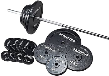 Amazon | ベンチプレス バーベル 200cmシャフト 付き プレート