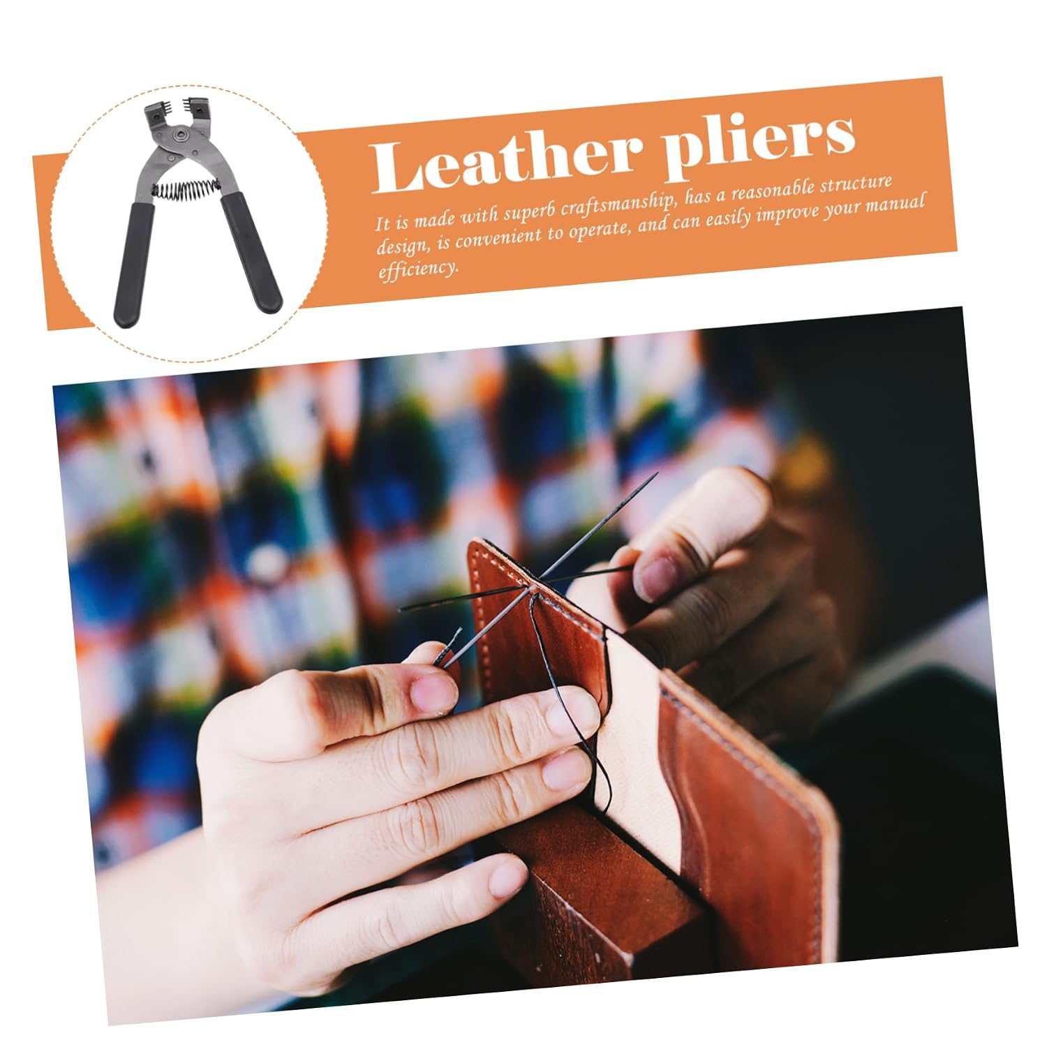Leather Hole Puncher DIY Leathercraft Tool Durable Steel Punch Plier for Punching Sewing Stamping Essential Leatherworking Supply