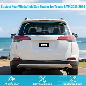 ZATOOTO Rear Window Sun Shade for Toyota RAV4 2019-2024, Safety Driving | UV Rays Protection, Reduce Heat, Visible Back Windshield Shades, Mesh Window Shade for Baby in Car
