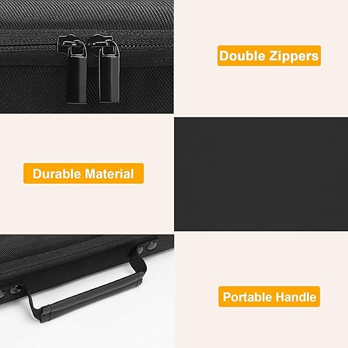 Miniatura 6 de MOSISO Caja de reloj, 10 ranuras para relojes, organizador de exhibición de relojes para hombres, organizador de caja de reloj portátil con asa para