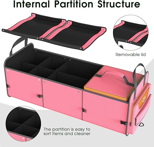 Miniatura 2 de Organizador de maletero de coche para SUV, organizador de maletero impermeable resistente, organizador plegable de coche con refrigerador,