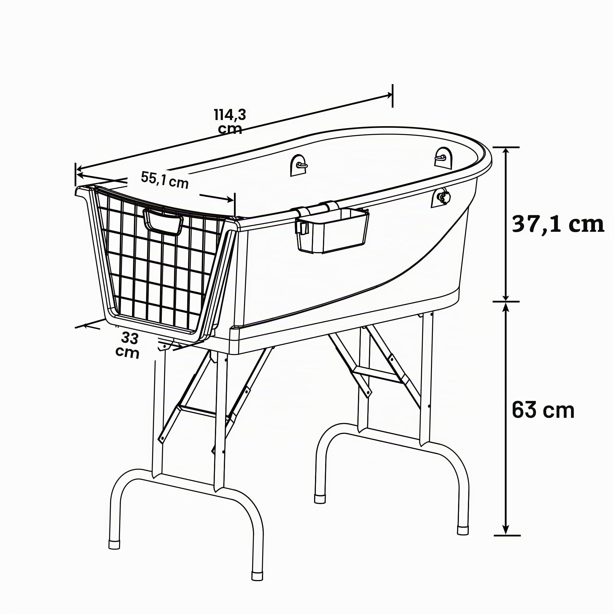 SHELANDY Baignoire de toilettage pour chien 114,3 cm | Baignoire robuste (baignoire uniquement)