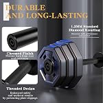 16" Olympic Dumbbell Handles,Loadable Dumbbell Bars set for 2-inch Standard Plates Weight Bars with 2 Pair of Spring Collars for Home Gym Strength Training