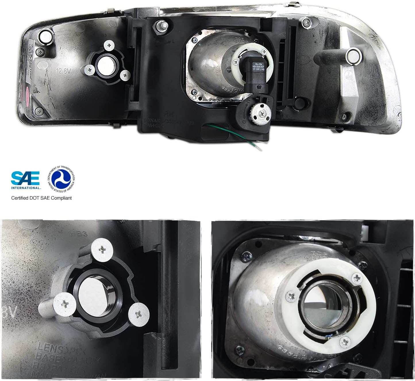 AKKON - For 1999-2006 GMC Sierra Yukon XL Denali LED Tube DRL Projector Headlights + Bumper Lights Housing Set