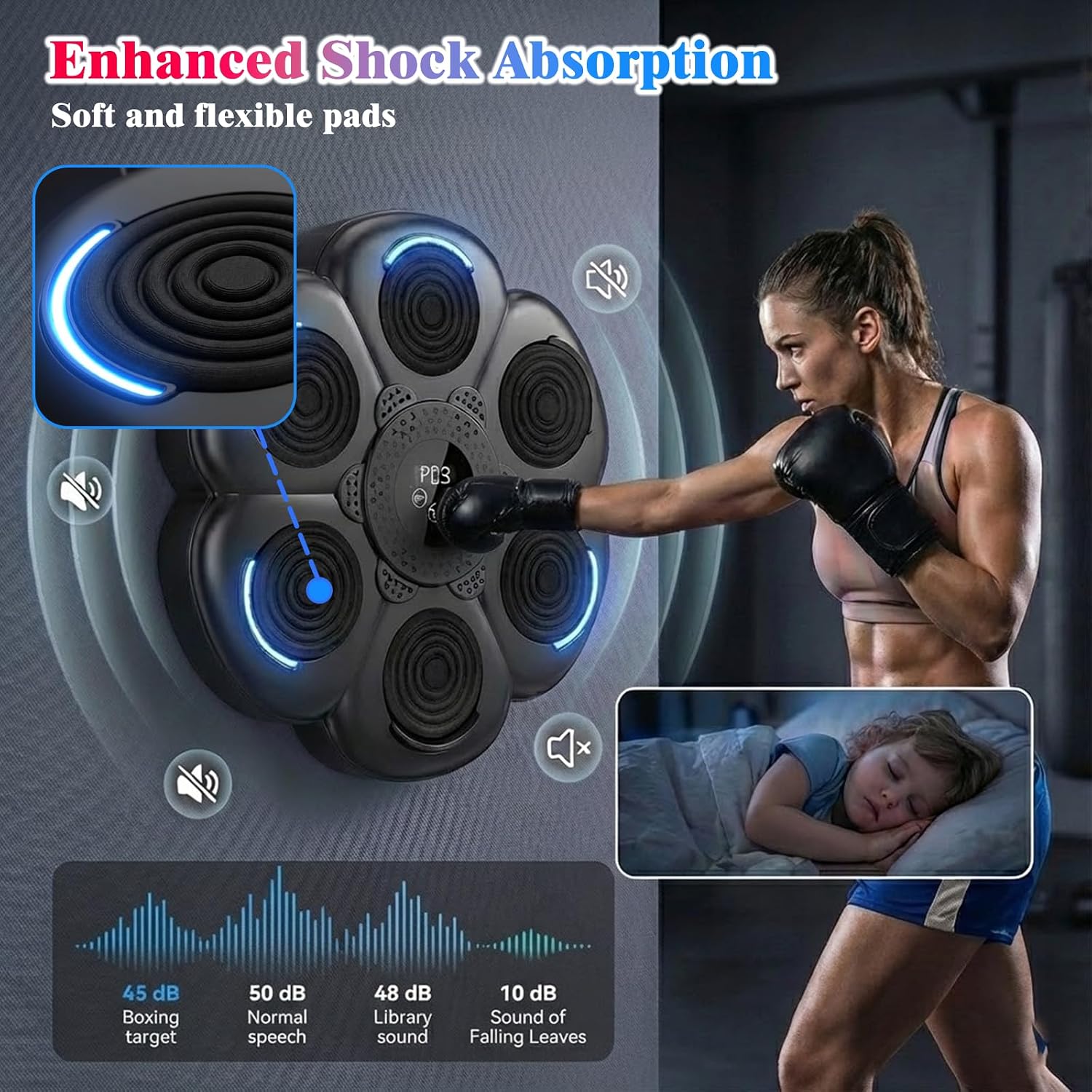Music Boxing Machine, Interactive Punching Trainer with Boxing Gloves