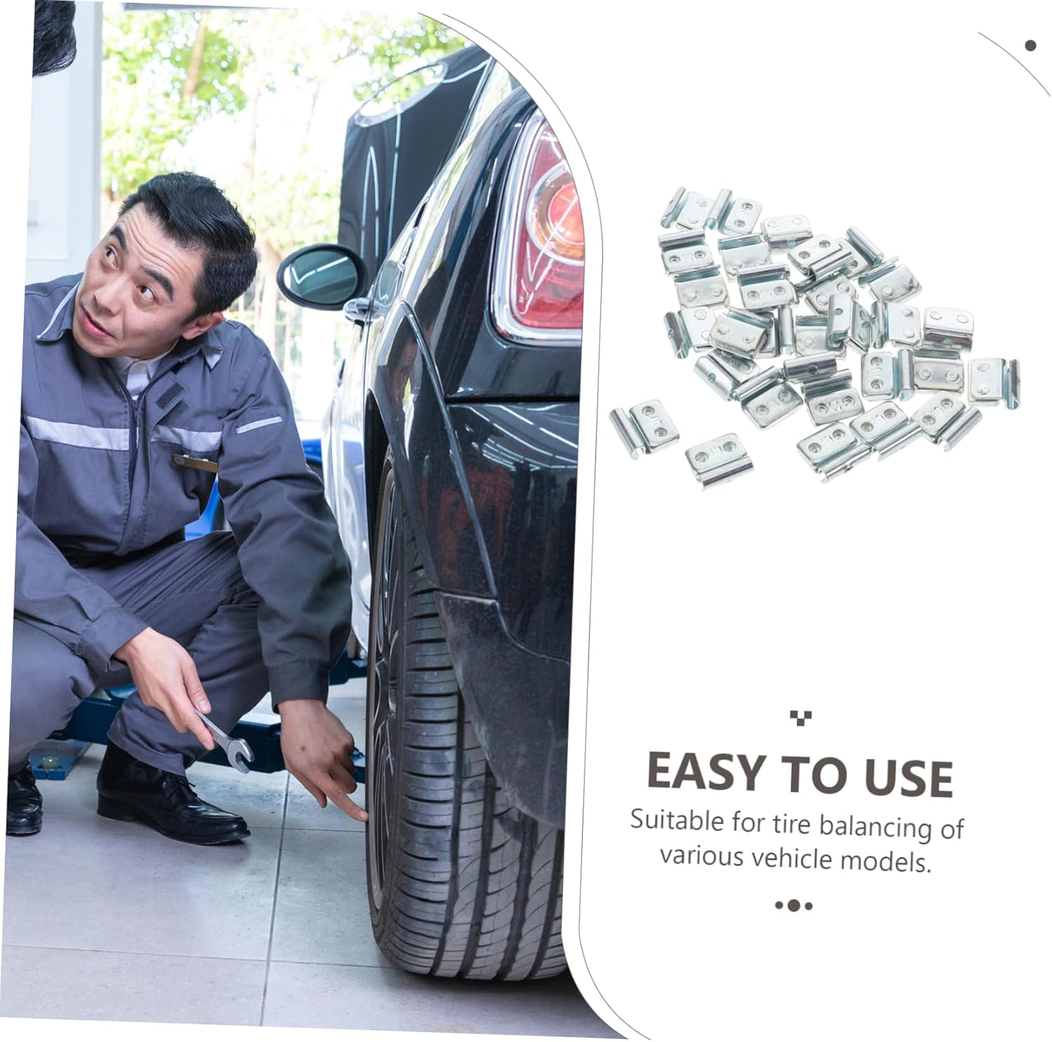 Cabilock Clip on Car Wheel Weights 100pcs Aluminum Alloy Tire Balance Blocks Heavy Duty Replacement for Improved Driving Safety