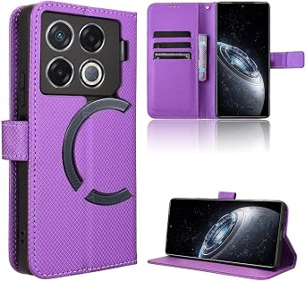 Compatible with Infinix GT 20 Pro 5G Leather Case Cover,PU Leather flip Cover Compatible with Infinix GT 20 Pro 5G X6871 Case Cover Purple