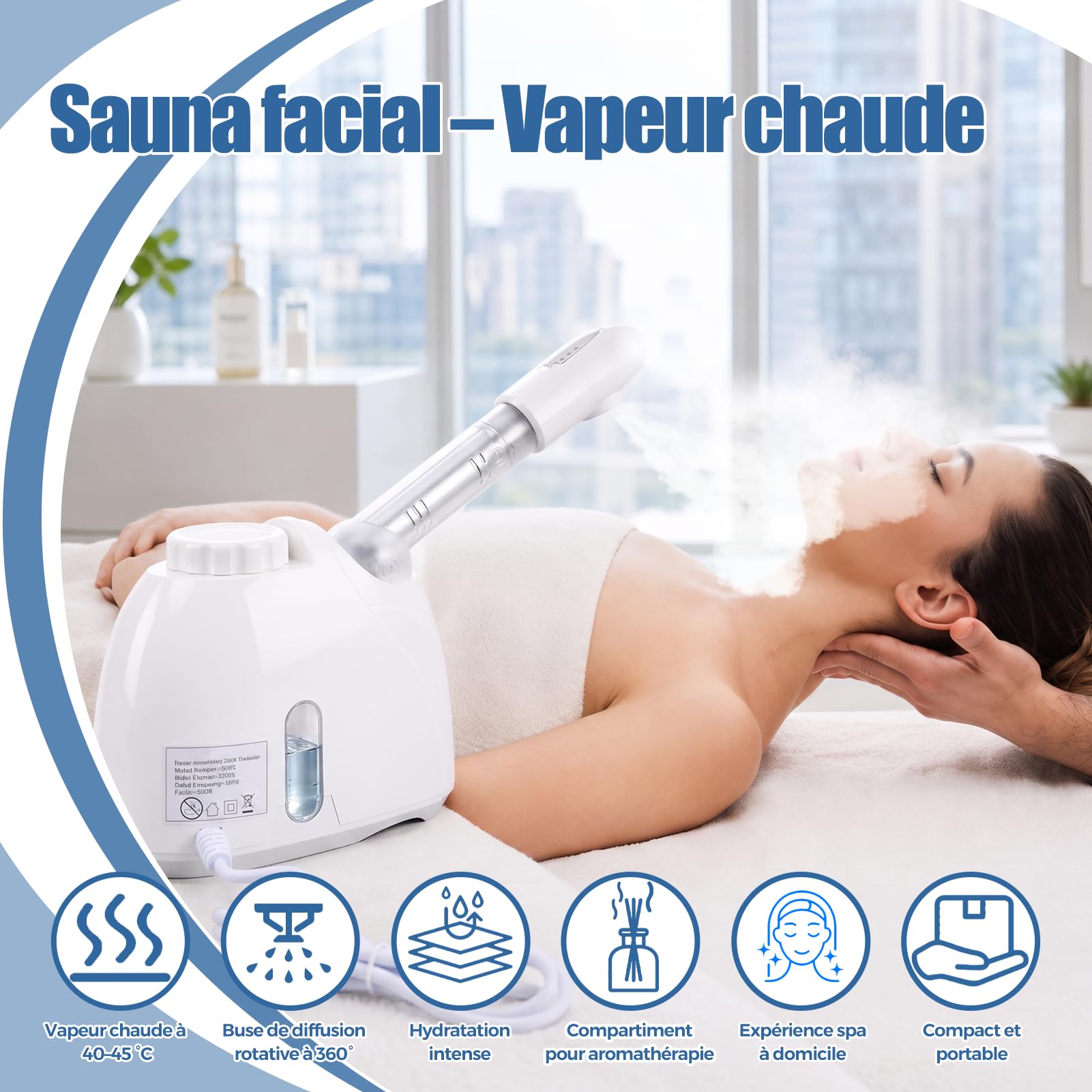 Appareil Vapeur Visage Hydratant à Brume Chaude