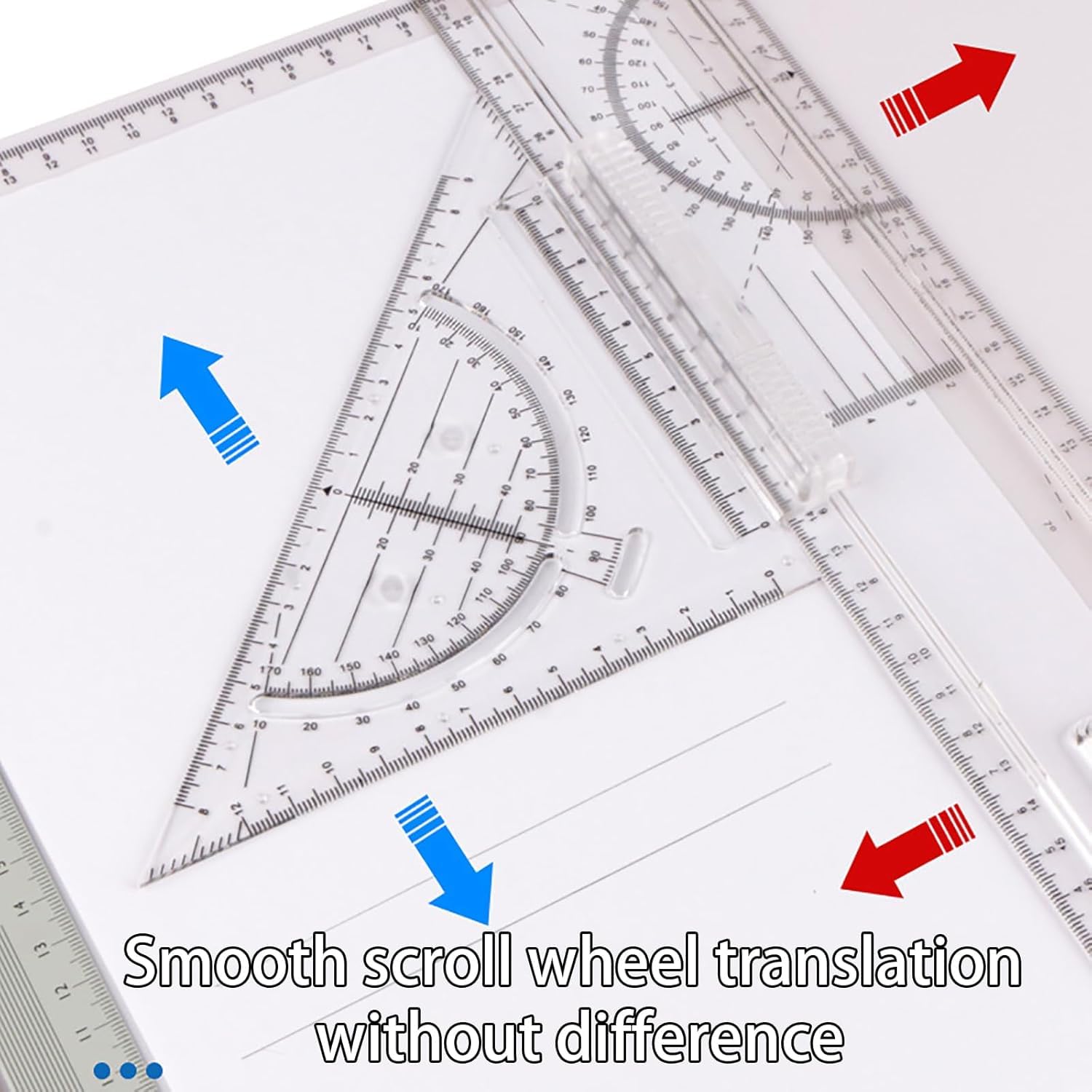 Tavolo da disegno portatile regolabile con righello trasparente, tavolo da disegno di precisione per studenti, ingegneri, artisti e architetti, ideale per misurazioni accurate e progetti creativi