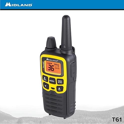Miniatura 8 de Midland T61VP3 Radio bidireccional FRS de 36 canales - Walkie Talkie de hasta 32 millas de alcance - Amarillo/Negro (paquete de 12)
