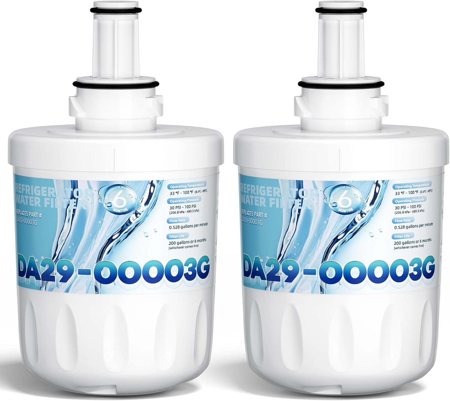 DA29-00003G Water Filter Replacement for Samsung | Upgrade by PANDEELS | DA29-00003B DA29-00003A Aqua-Pure Plus HAFCU1 RFG237AARS FMS-1 WSS-1 2 Pack
