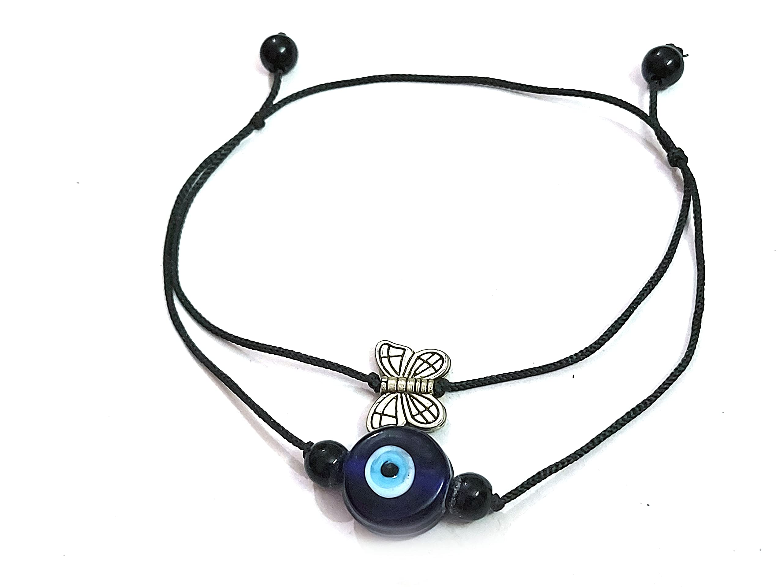 Evil Eye Thread Adjustable Anklet With Butterfly Charm For Women's And Girls-image-49