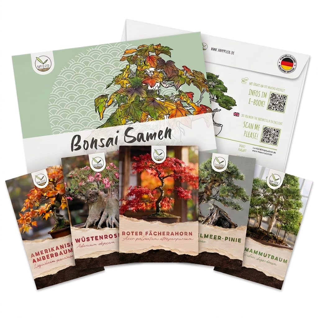 BONSAI Samen Kit – Bonsai Samen Set mit 5 Sorten und gratis eBook