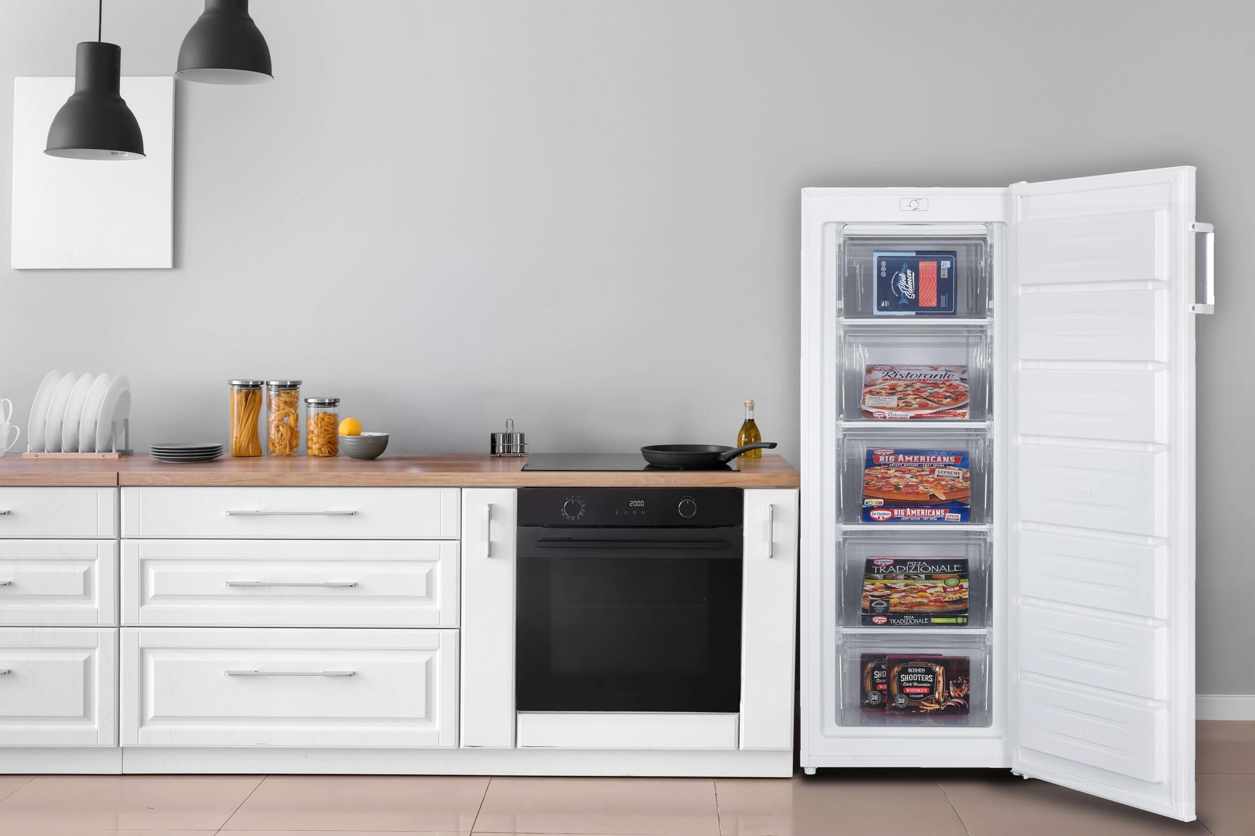 Schneider SCCA163-WE - Congélateur armoire 168L Blanc