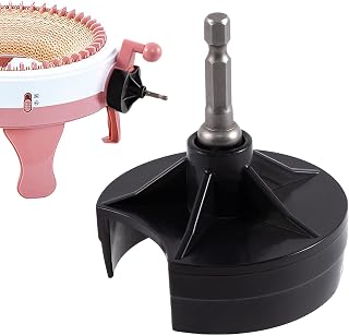 Knitting Machines Adapter - Circular Knotting Loom Crank Handle fits Sentro 22 40 48 & Jamit, Needle Crochet Machine Drill Power Attachment with Hexagon Steel Bit for Quick Knit, Black