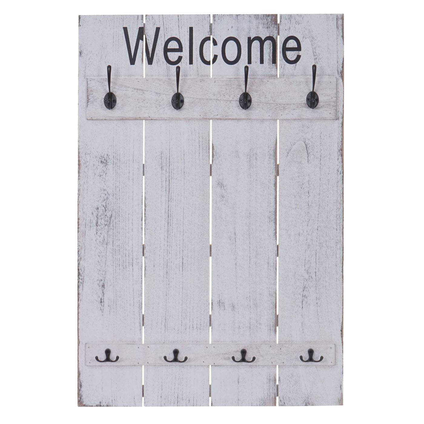 Mendler Wandgarderobe HWC-C89AM Welcome 91x60cm - weiß, shabby | Garderobe, Garderobenpaneel, Shabby-Look, Vintage