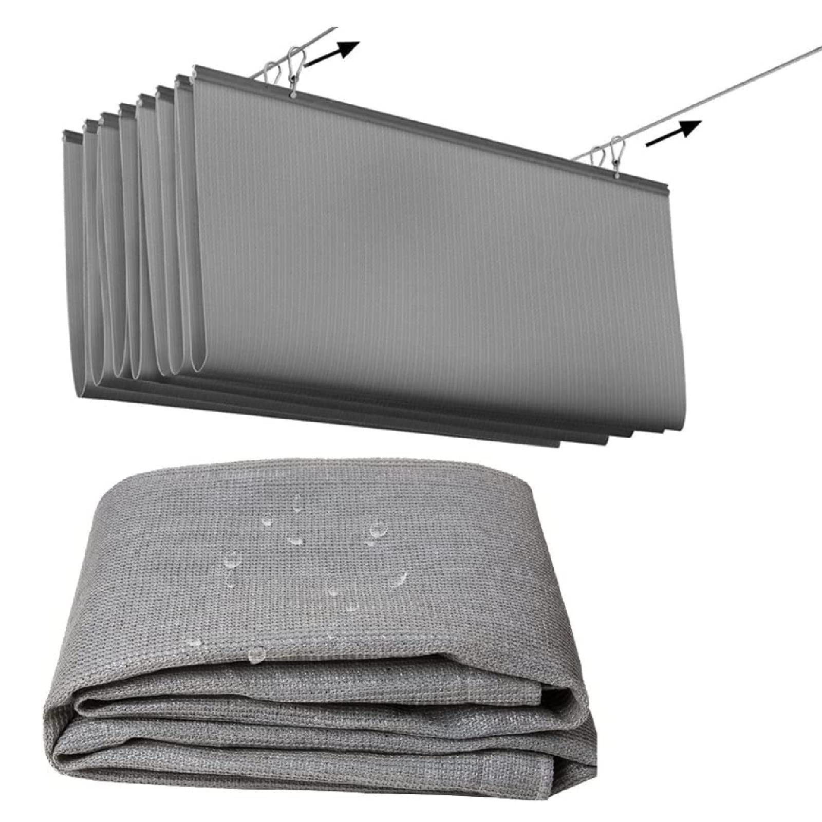 Buy LIFEIBO Retractable Shade Sail Wire Rope Slide Replacement Canopy