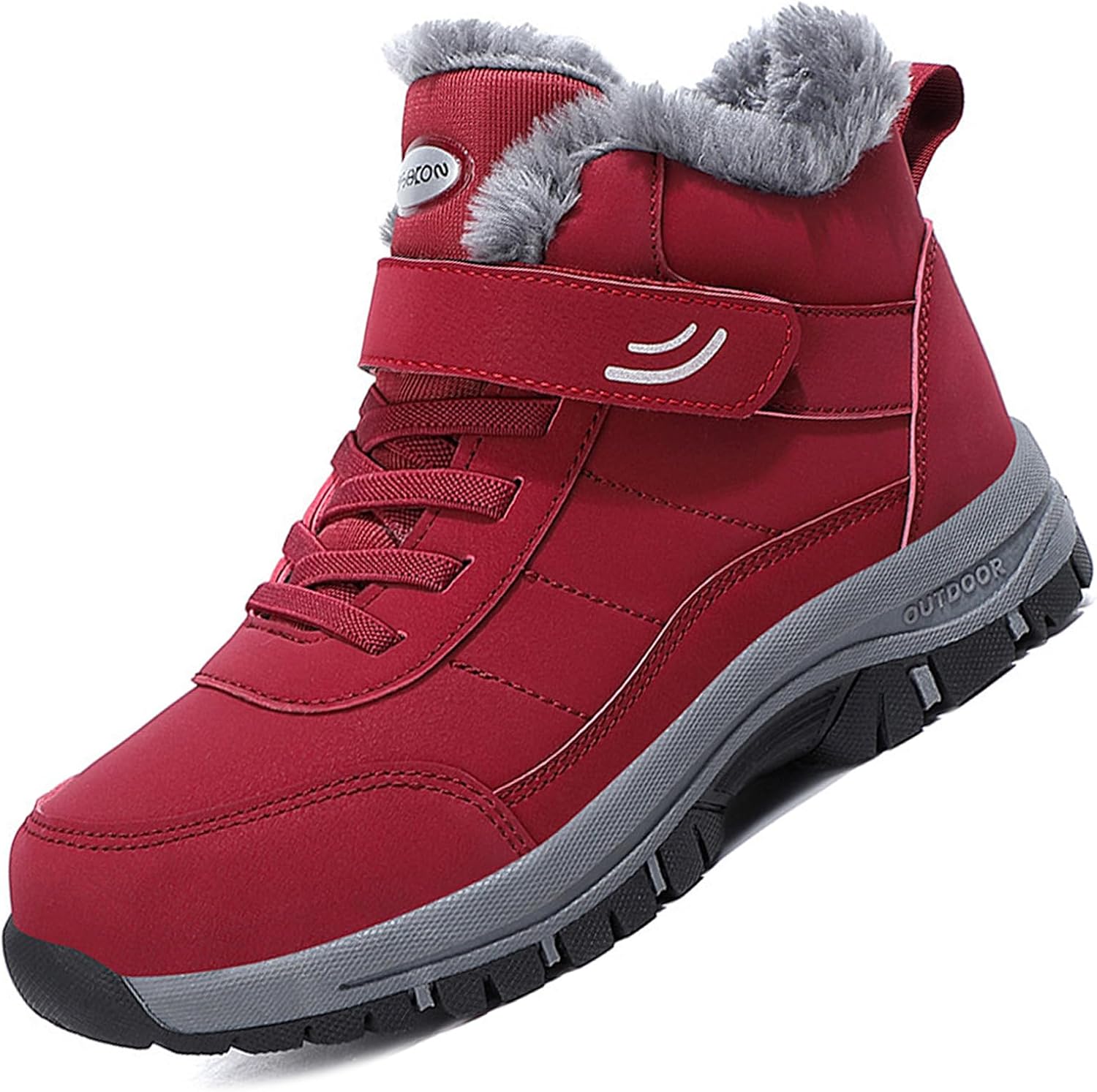 Women's Warm Fur Lined Winter Snow Boots Comfortable Waterproof Anti-Slip Adjustable Ankle Booties Outdoor Hiking Walking Trekking Shoes