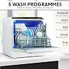 Mini Portable Tabletop 5L Dishwasher with 2-4 Place Settings, 5 Wash Functions - DH224A [Energy Class F]