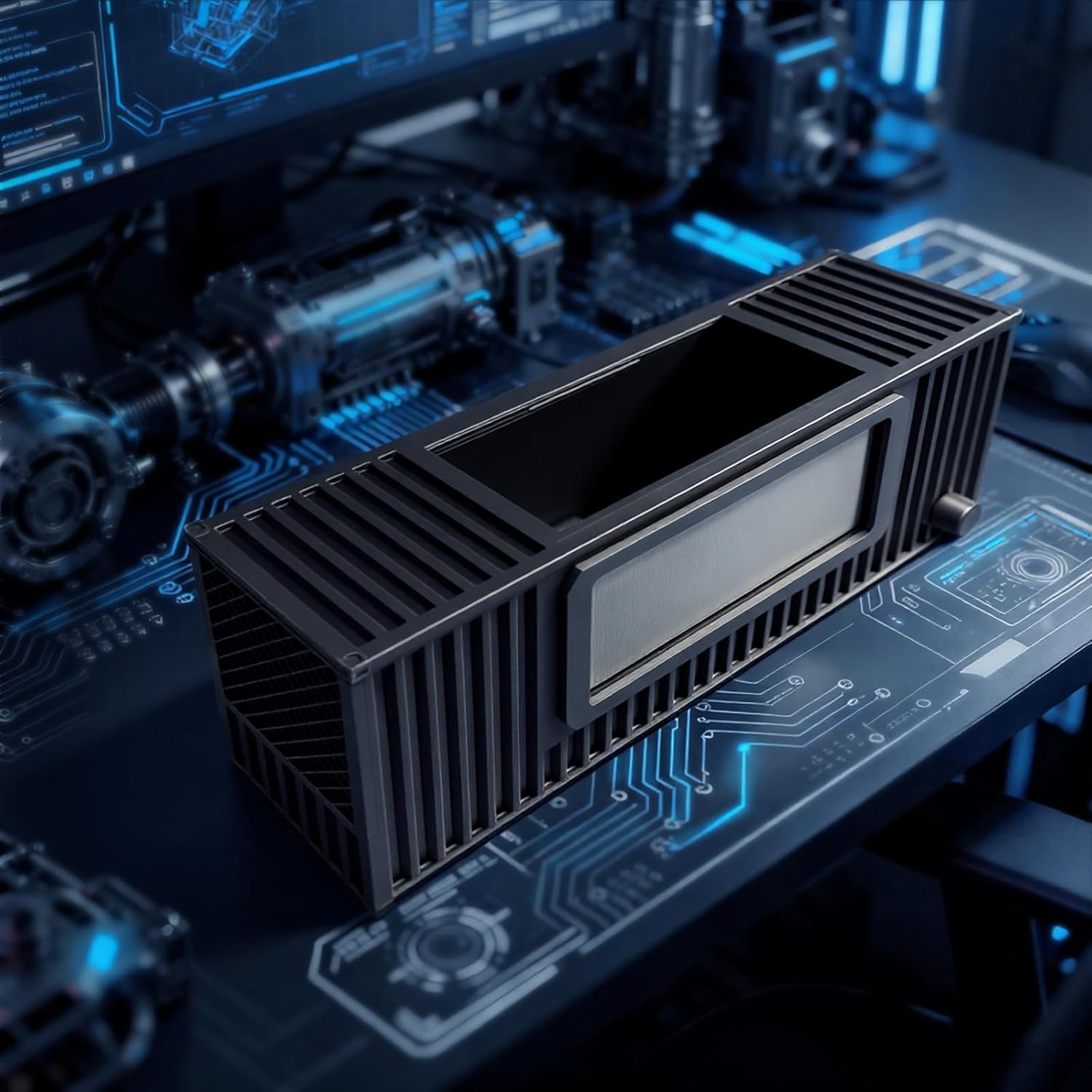 Desktop Wind Tunnel for 1:64 Diecast Cars, Mini Airflow Display with Water Mist Effect, USB-C Model Car Showcase for Collectors, Photography, Desk Display, Black