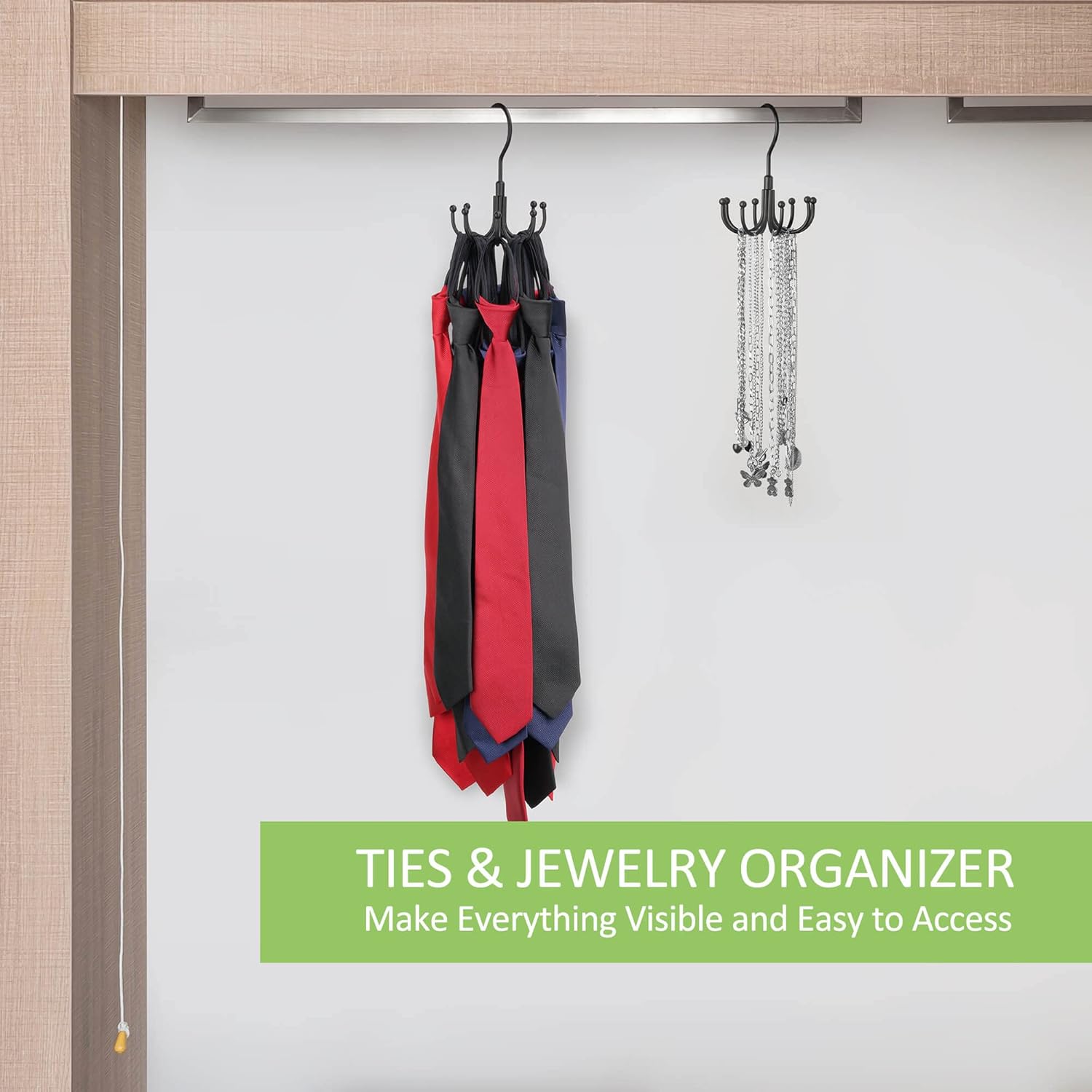 OMHOMETY Porte Ceinture Rotatif en Métal – Capacité de 24 Ceintures, Gain de Place et Organisation Maximale - Image détaillée