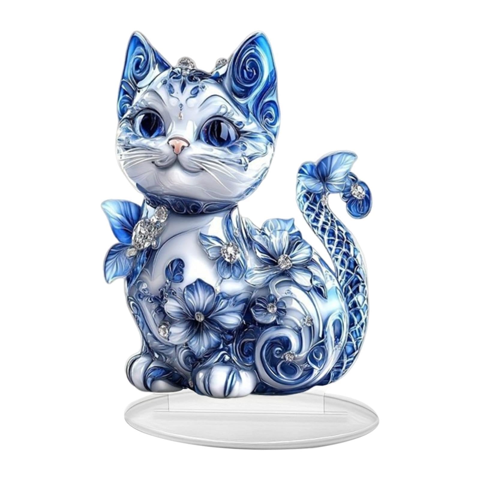 Ornement chaton 2D en acrylique, une idée cadeau déco pour bureau et salon
