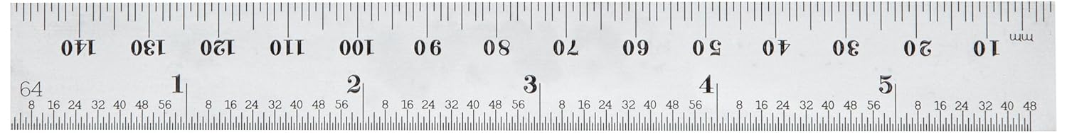 50% Off Discount Starrett C636EM-6 Spring Tempered Steel Rule With Inch And Millimeter Graduations, 6 Length, 19mm Width, 1.2mm Thickness