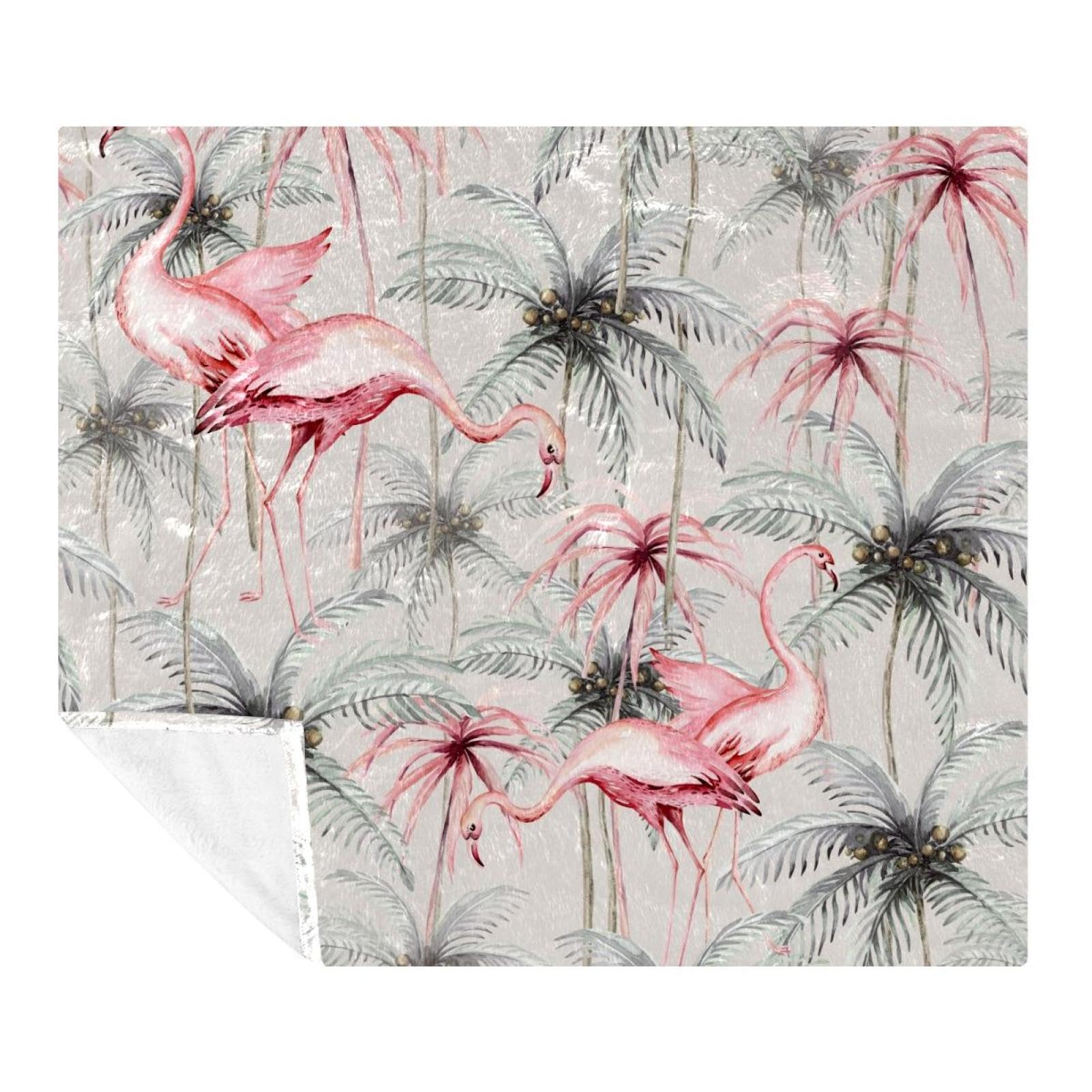 Couverture polaire rose motif tropical le cadeau parfait pour enfants