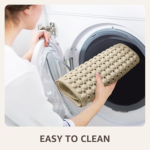 Miniatura 56 de OTHWAY Tapete de ducha antideslizante para bañera para el interior, con ventosas y agujeros de drenaje para limpiar los pies, lavable a máquina