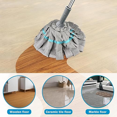 Miniatura 3 de Trapeadores de cuerda para limpieza de suelos trapeador giratorio, trapeador para escurrir, mopa para limpieza, trapeador autoescurridor, mopa de