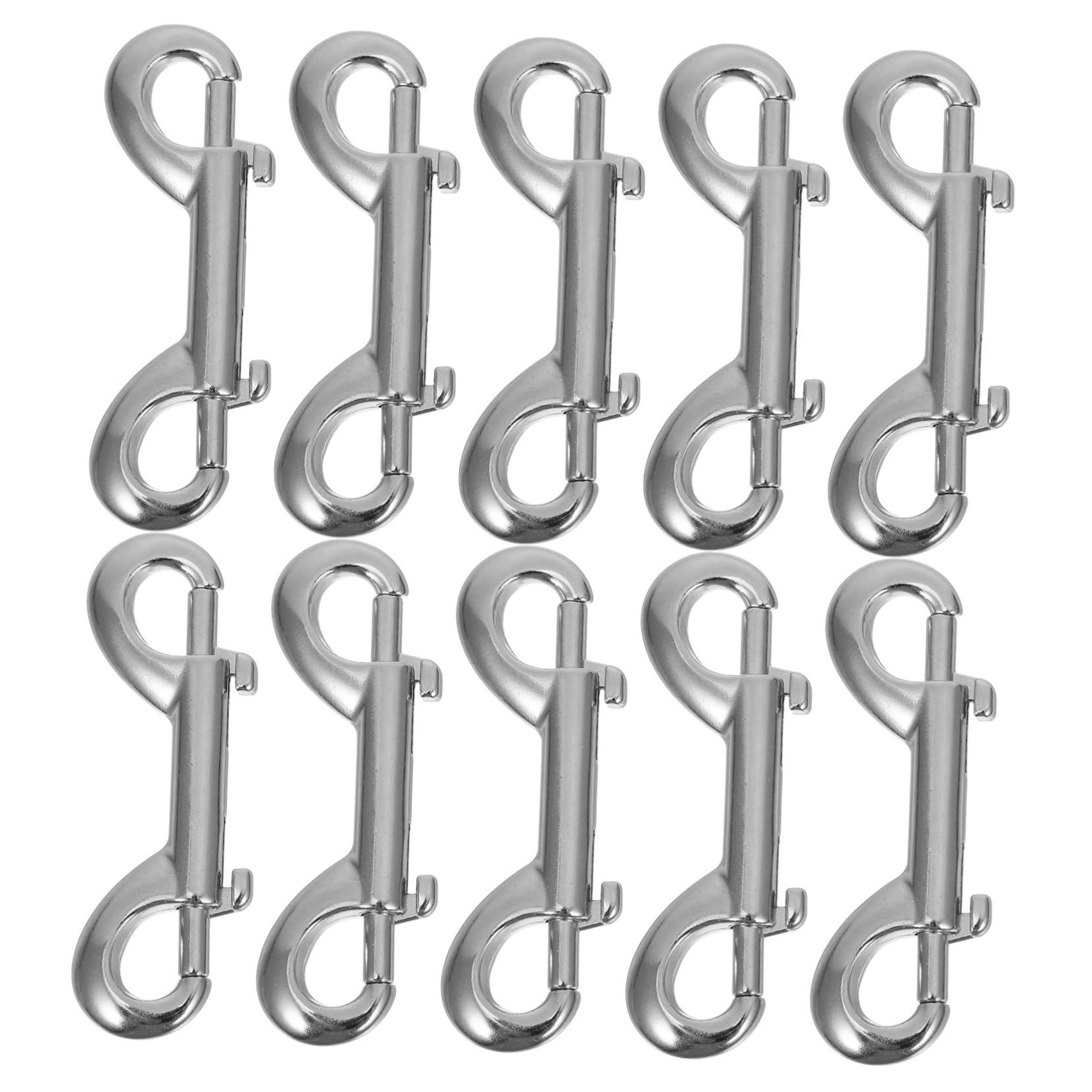 FUNOMOCYA 10pcs Double Ended Bolt Snap Hooks Trigger Metal Clips Heavy Duty Dog Tie Out Clasp Latch Secure Carabiner Hooks for Leashes