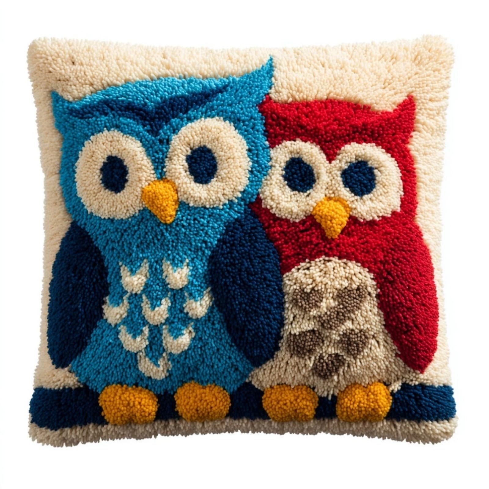 AxiangziK DIY Latch Hook Pillow Kits for Adults,Two Owls