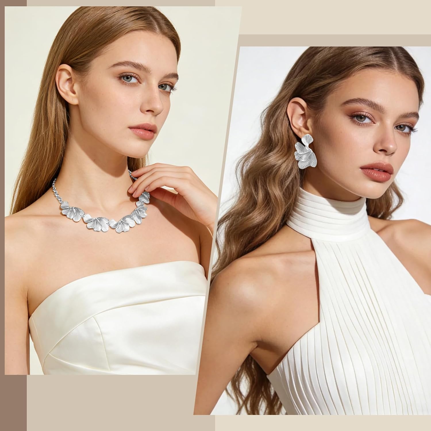 YBMYCM Chunky Gold Necklace Set for Women Vintage Floral Design Necklaces Statement Earring Irregular Choker for Party Wedding Prom Jewelry Set - Image 6