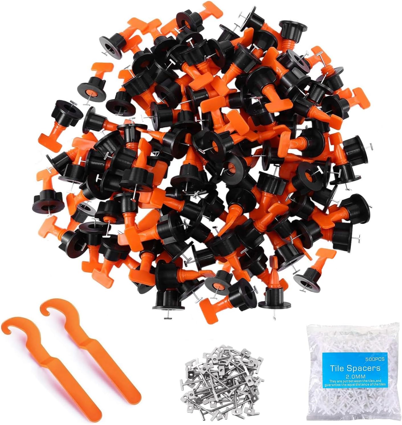 100 Pcs Tile Spacers, 10mm TShape Floor Tile, Removable Tiles Spacer