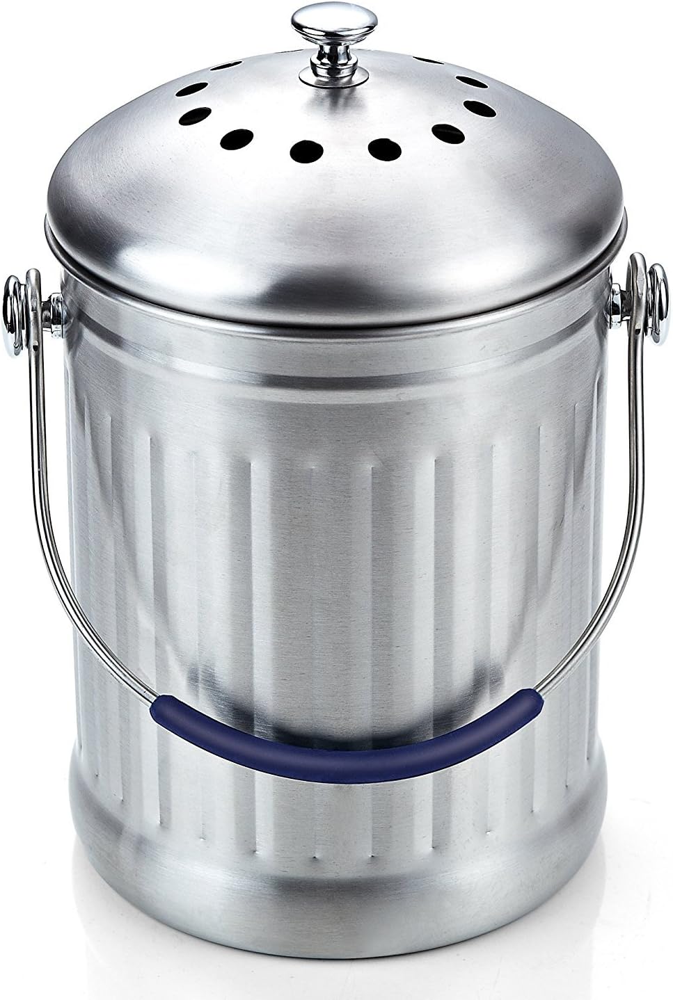 Cook N Home 1 Gallon Stainless Steel Kitchen Compost Bin with Charcoal Filter