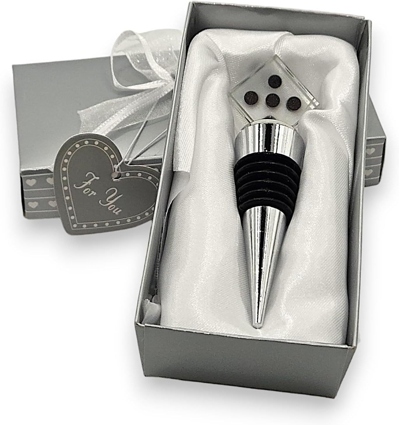 Crystal Dice Wine Stopper - Perfect Bunco Prize or Gift for Winners, Comes Gift Boxed. Bunco Party Supplies