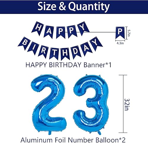 Miniatura 72 de Decoraciones de fiesta de cumpleaños azul número 16 para niños y niñas, suministros de globos de feliz cumpleaños 16 con pancarta de feliz