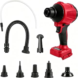 Cordless Compressed Air Duster & Blower, Compatible with Milwaukee M12/M18 Lithium-ion Batteries (Tool Only), Brushless Motor, Stepless Speed Control, LED Light, Portable Inflator/Vacuum