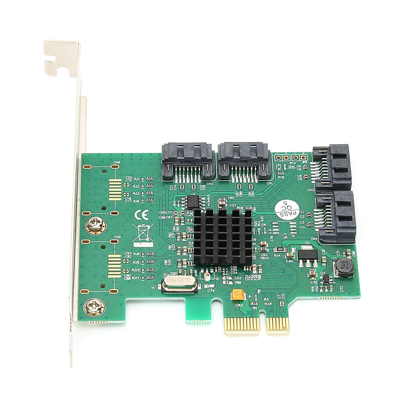 Festplatten-Erweiterungskarte PCIE SATA III 88SE9215 Zubehör für tragbare Computer 6 Gbit/s 2.0-Kanal-Adapterkarte 4 Ports unterstützt RAID-Funktion für Desktop-Computer PC Metall