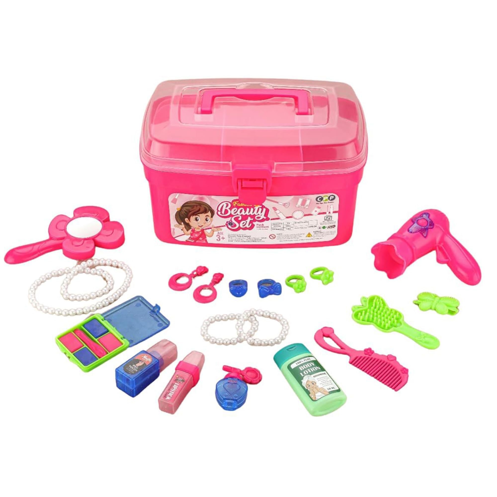RAINBOW RIDERS Makeup Artist Beauty Case - Kids Pretend Play Make Up & Hair Styling Set with Dryer, Comb, Mirror - Educational Toy for Boys/Girls Ages 3+ - Multicolored Plastic (B0CRDSZG22) Amazon Price History, Amazon Price Tracker