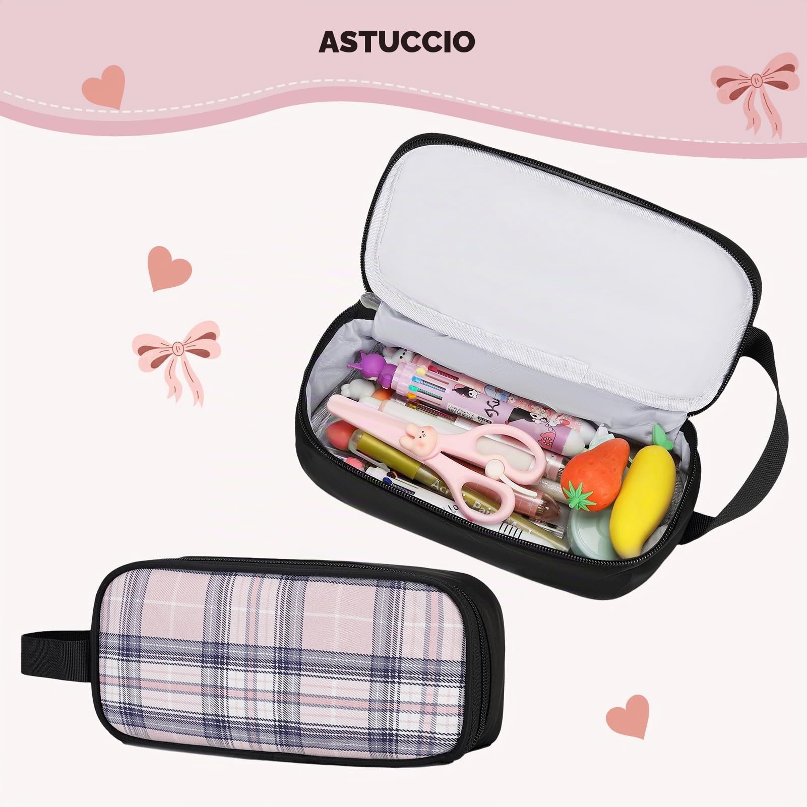 Zaino Scuola Bambina Elementare e Media Ragazza, 2PCS Zaini Grande Viaggio
