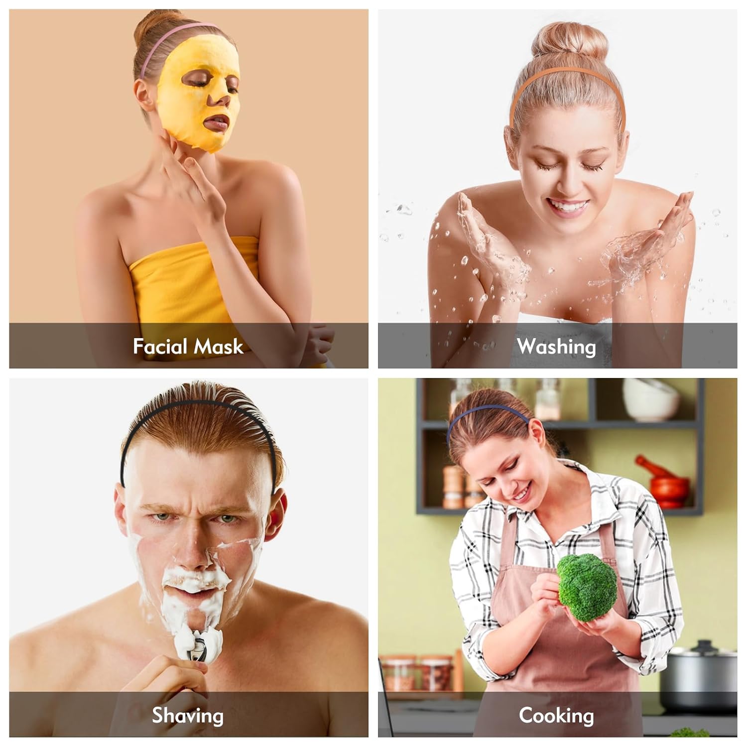 Thin Headbands, 7 Colors 4mm Skinny Headbands, No Slip Comfortable Plastic Headband with Teeth - Image 7