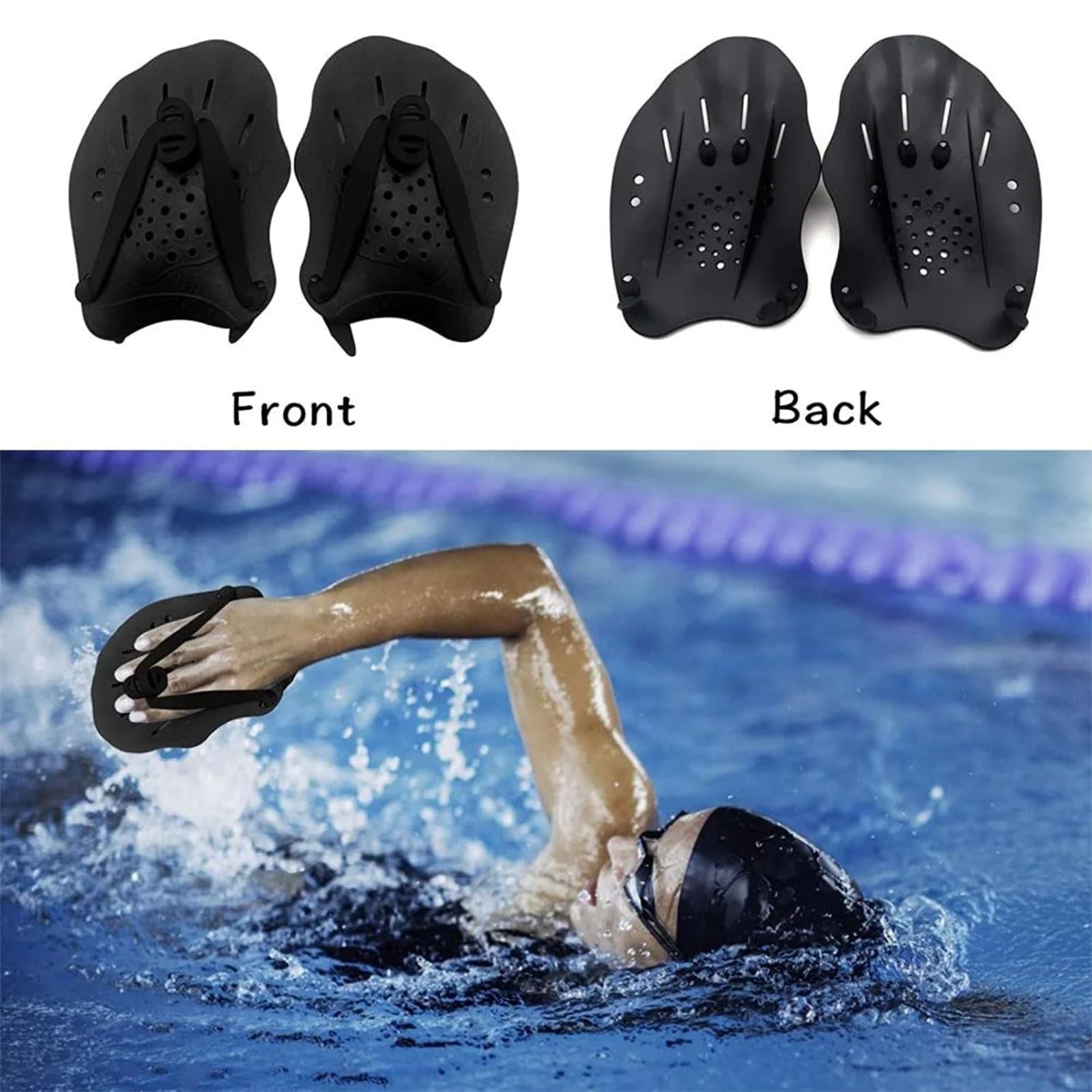 Pale Da Mano Da Nuoto, Pagaia Regolabile Per Nuoto, Pagaia Mano, Palette Per Allenamento Al , Per Il, Accessori Per l'Allenamento Per Adulti Unisex