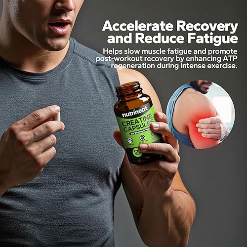 Miniatura 6 de Cápsulas de creatina (120 cápsulas), cápsula de monohidrato de creatina, suplementos de creatina para mujeres y hombres, 1000 mg por porción,