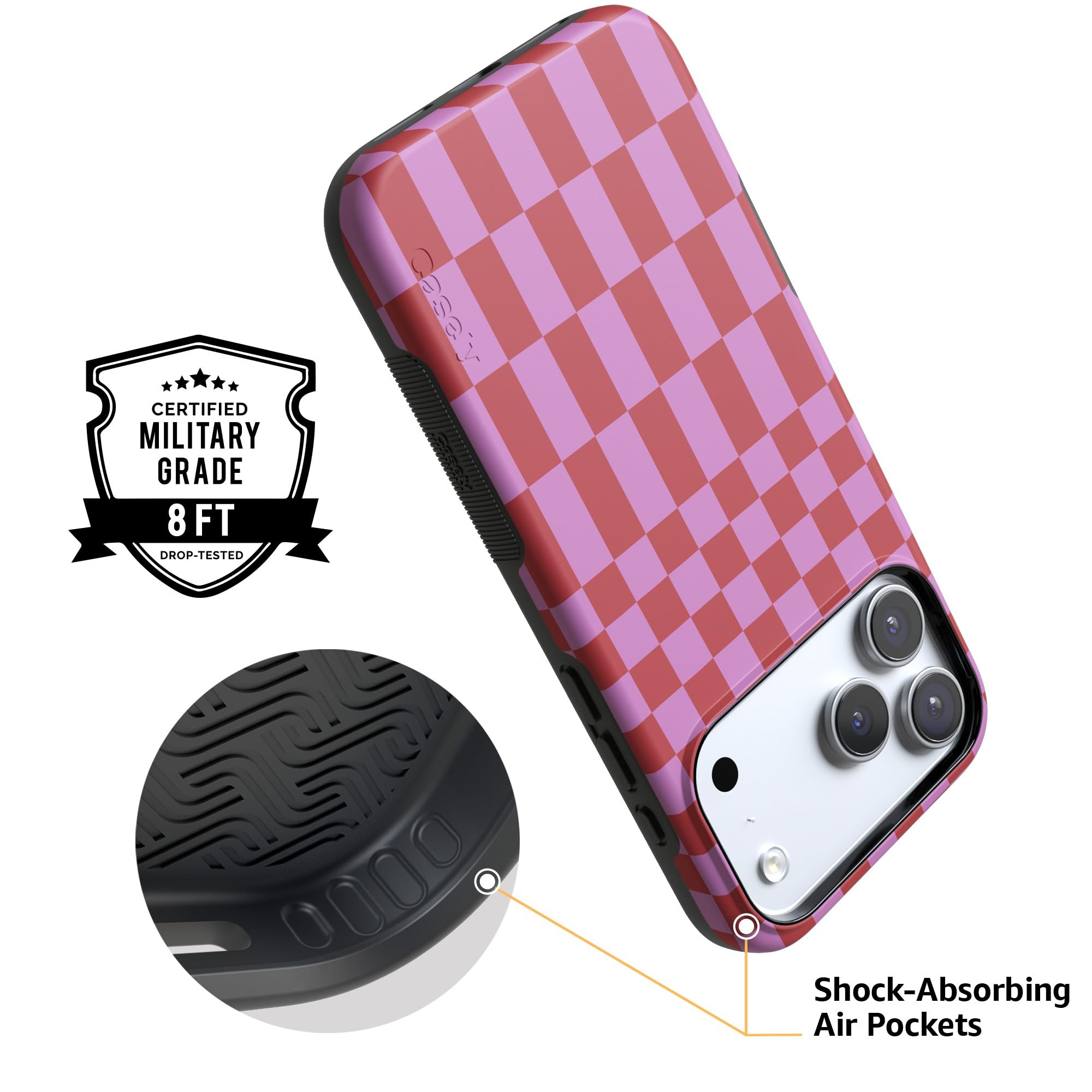 Amazon.com: Casely iPhone 17 Pro Case | Vibe Check | Pink