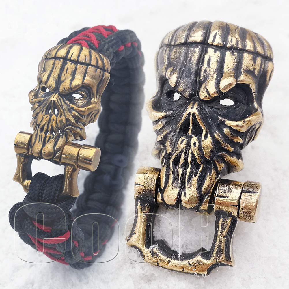 Buy CooB EDC Metal HandCasted Paracord Clasp Shackle Buckle Bead Skull